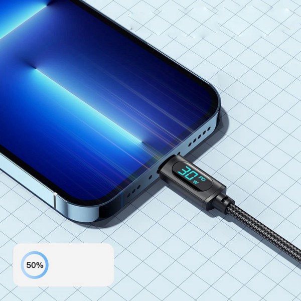 Hurtiglading datakabel i aluminiumlegering USB-datakabel i nylonvev for bærbar PC, nettbrett og telefon 20W