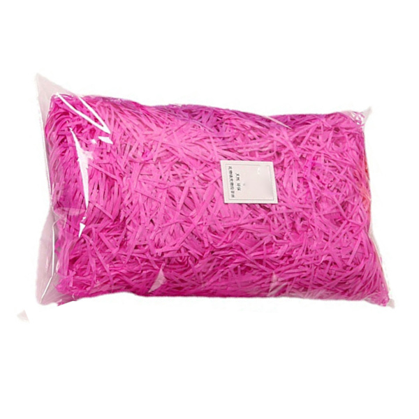 Pappersstrimlare Fyllning Utsökt Ljusa Färger Luktfri Raffia Fyllning Presentförpackning Stoppning för Presentförpackning Dekoration Rose Red 100g