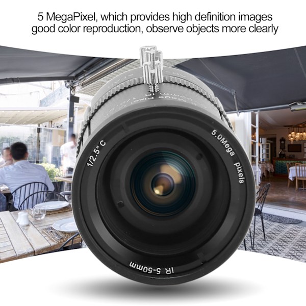 Kamera Zoomobjektiv 5-50mm 5MP Brændvidde C-Mount Manuel Blænde Høj Definition til Industrielt Kamera