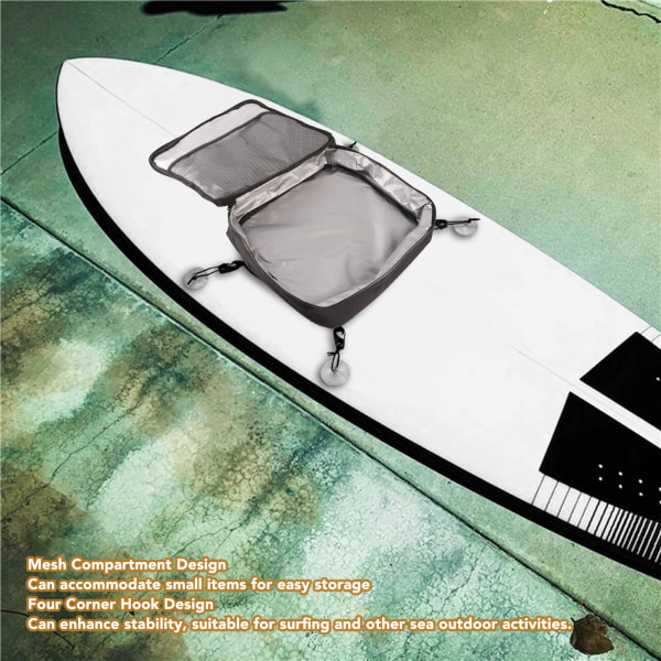 Cooler Deck Bag Bærbar Vandtæt Paddle Board Tilbehør Køler til Outdoor Surf Sort