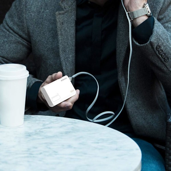 Mini 10000mAh Bærbar Oplader, Powerbank med Dobbelt Output, Lille Eksternt Batteri Kompakt Slank Tynd til iPhone 11/11 Pro