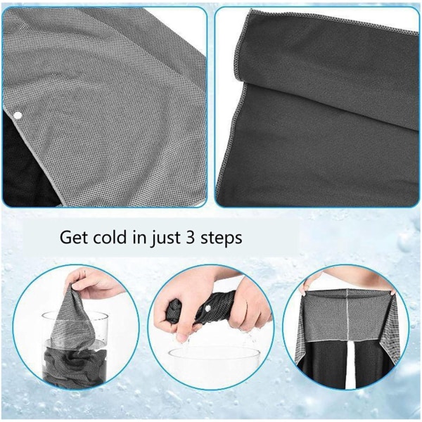 Kjølehettegenserhåndklær U-formet hettegenserhåndkle Solbeskyttelse Quick Dry Sportskjølehåndklær Grey