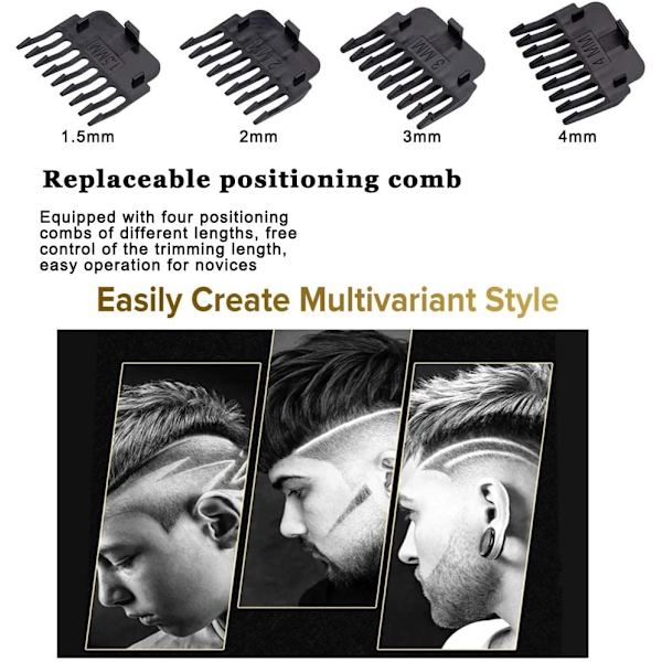 Hårklippare för män - Professionella hårklippare, 0 mm skalliga hårklippare T-blad hårklippare för män Zero Gapped Detail Beard Shaver Barbersh Gold buddha