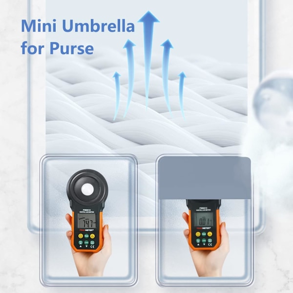Mini paraply til taske, bærbar og kompakt perfekt til regn og sol med UV-beskyttelse Blue