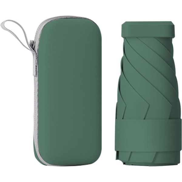Mini paraply til tasken, bærbar og kompakt, perfekt til regn og sol med UV-beskyttelse Green