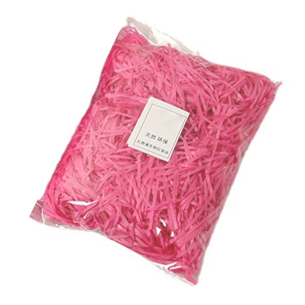 Pappersstrimlare Fyllning Utsökta Ljusa Färger Luktfri Raffia Fyllning Presentförpackning Stoppning för Presentförpackningsdekoration Pink 30g