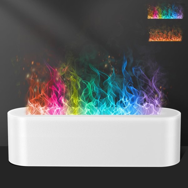 Flame Air Aroma Diffuser luftfukter, oppgradert 7 Flame Colors Aromaterapi Aroma Diffusers for hjem, soverom, kontor, yoga, timer og vannløs automatisk av Grey