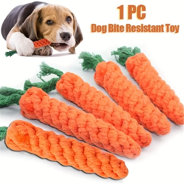 1 st morotdesign hållbar husdjur tuggleksak för hundar - tänder slipning och knut rep tuggleksak för roligt och hälsosamt spel