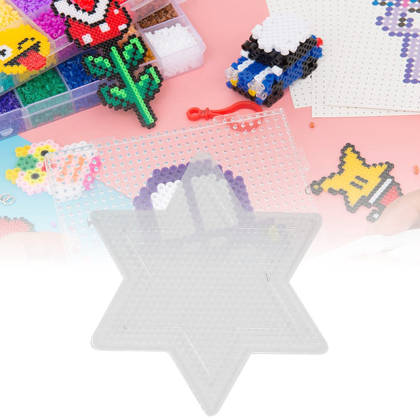 Gjennomsiktig geometrisk stiftplate mal barn leker for 2,6 mm Perler-perler Hexagram