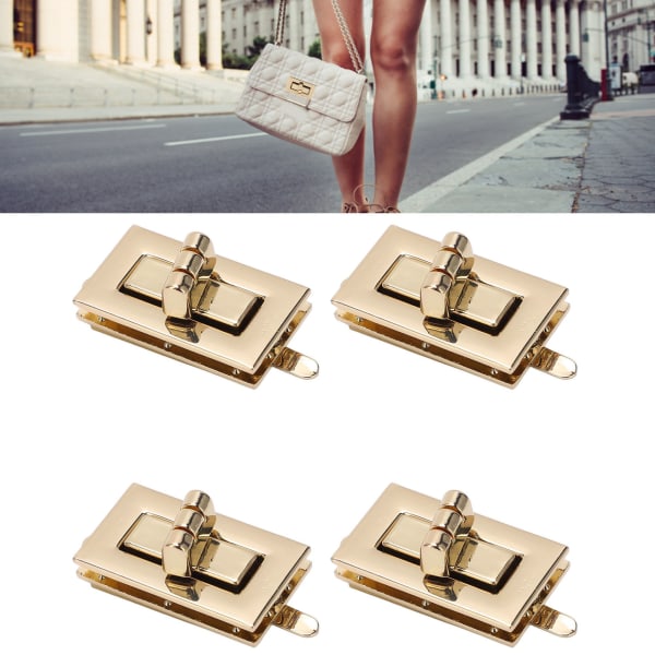 10 sæt/pakke udskiftning af drejelåslås Klassisk design rektangel drejelåsbefæstelser til bagagetasker