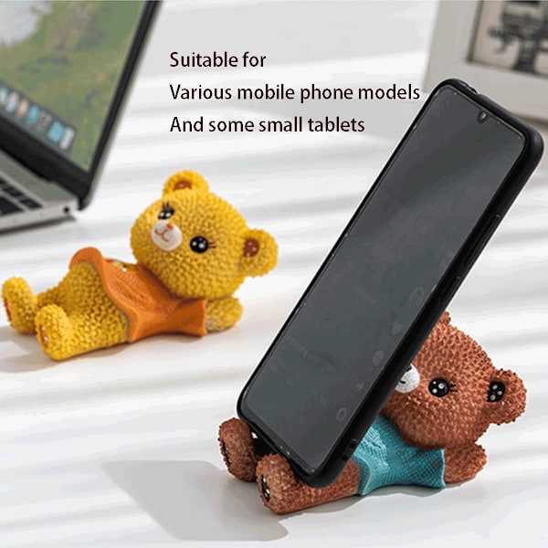 Telefonholder Mobiltelefonholder til Skrivebord Sød Telefonholder iPhone Holder Telefonholder Kawaii Skrivebordstilbehør Bjørnedukke Telefon Sta