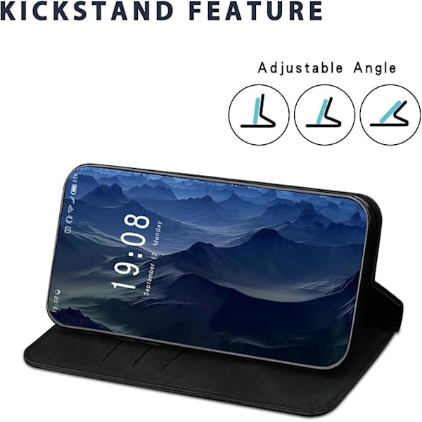 Fodral Kompatibelt med Samsung Galaxy A53 5G, Premium PU Läder Plånboksfodral med [Kortfack] [Visningsstativ], Stötsäkert Flipskydd