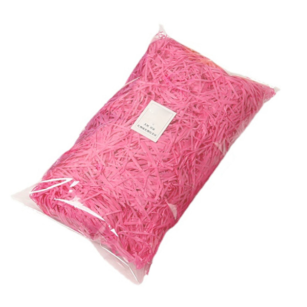 Pappersstrimlare Fyllning Utsökta Ljusa Färger Luktfri Raffia Fyllning Presentförpackning Stoppning för Presentförpackningsdekoration Pink 100g