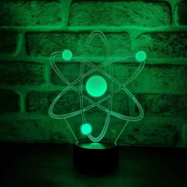 Science Chemist Atom 3D Illusion Nattlampa Akryl Ljus 3