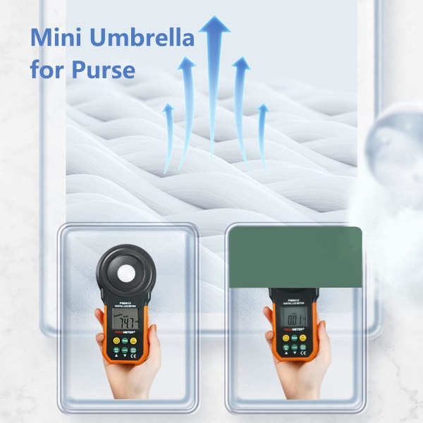Miniparaply för handväska, bärbar och kompakt, perfekt för regn och sol med UV-skydd Green
