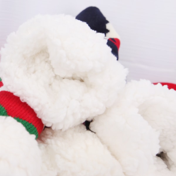 Julstrumpor för flickor Varm vinter Tjock fluffig fleece mysiga strumpor med söta julmönster Strumppresent