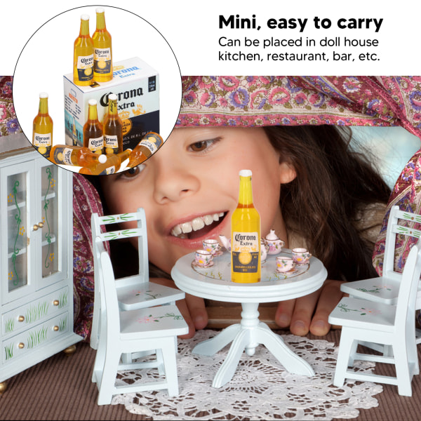 8 stk dukkehus miniatyr ølflasker levende detaljer 1:12 dukkehus tilbehør for hjemmedekorasjon gaver skyte rekvisitter