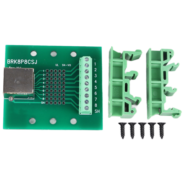 RJ45 Breakout Board Elbow Nätverksport Konverter Terminal Board BRK8P8CSJ med Fäste