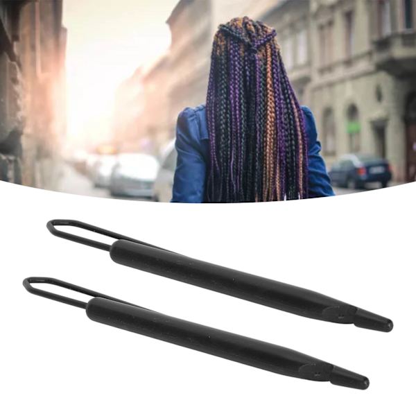 2 st Dreadlock virknål Dubbeländad Stark Plast Anti Slip Dreadlock Interlocking Verktyg för Frisyrer DIY