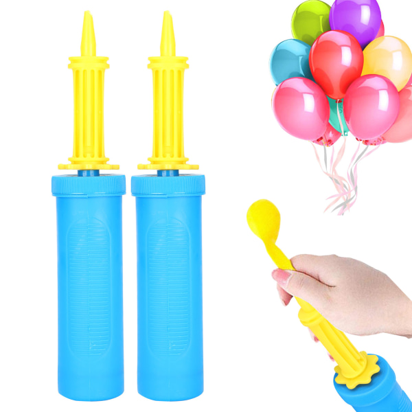 2 stk luftballpumper 2-veis bærbar håndoppblåser i plast for inflasjonsutstyr