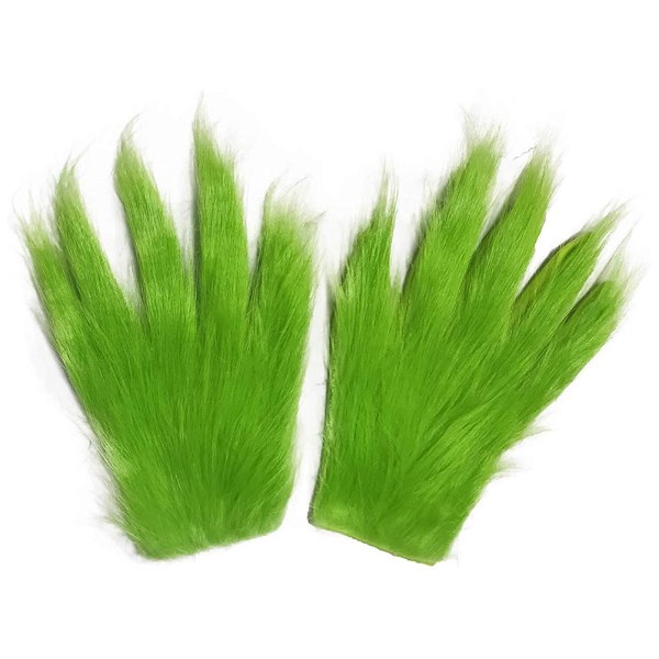 1 par Julefurry Plys grønne handsker Cosplay Furry Handsker Halloween fest Cosplay rekvisitter