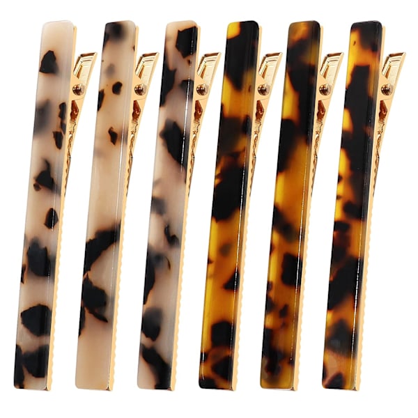 6-pack leopardmönstrade hårklämmor, näbbklämmor i metall, eleganta hårspännen i sköldpaddsmönster 6 Pcs Leopard Print