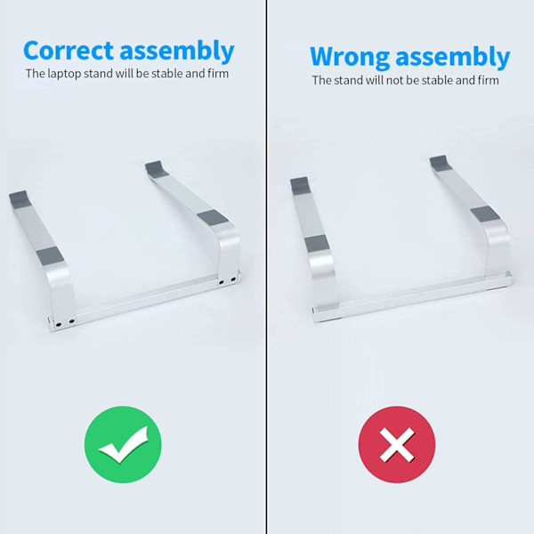 Ergonomiskt laptopställ med stabil kylningsdesign, justerbar höjd för bekväm visning, passar 12-16 tums bärbara datorer, perfekt för Silver