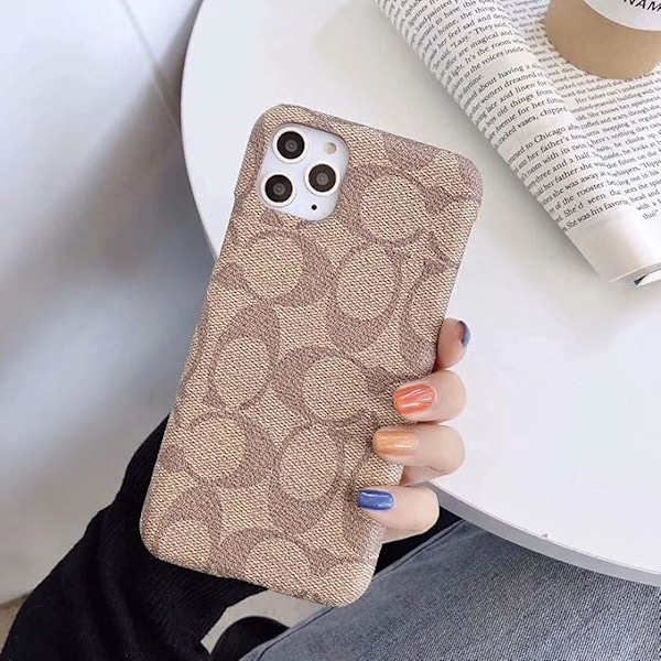 Luksusmærke til Apple iPhone 12 Pro Max Cover 6,7 tommer, Luksuriøst Stilfuldt PU Læder Ultra Slim & Tynd Blød TPU, Skridsikker, Faldsikker, S
