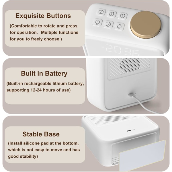 Soluppgångslarm med 6 visuella dynamiska ljusscener och ljud, 10 färger nattlampa med vit brusmaskin och vaggvisa, laddningsbar och enkel U green