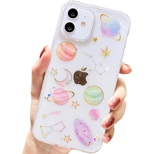 Skal för iPhone 11 Planet, Klar Mjuk TPU Flexibel Gummi Universum Regnbåge Planet Stjärna Design Skal för iPhone 11 (Planet)