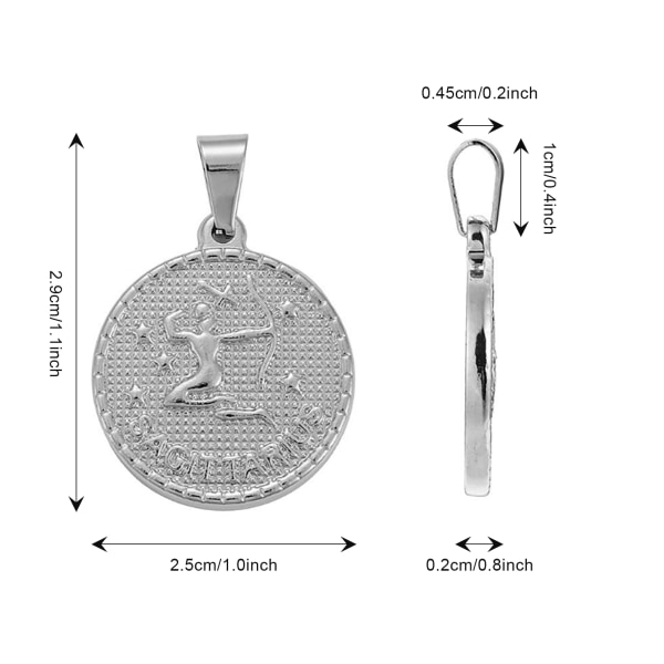 12 st Zodiac hänge tillbehör rostfritt stål set handgjorda halsband smycken för DIY Craft