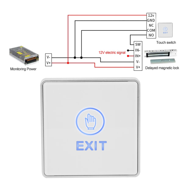 Berøringssensor Dør adgangskontrolsystem Switch Hjem Sikkerhed Lås op Afslut knap