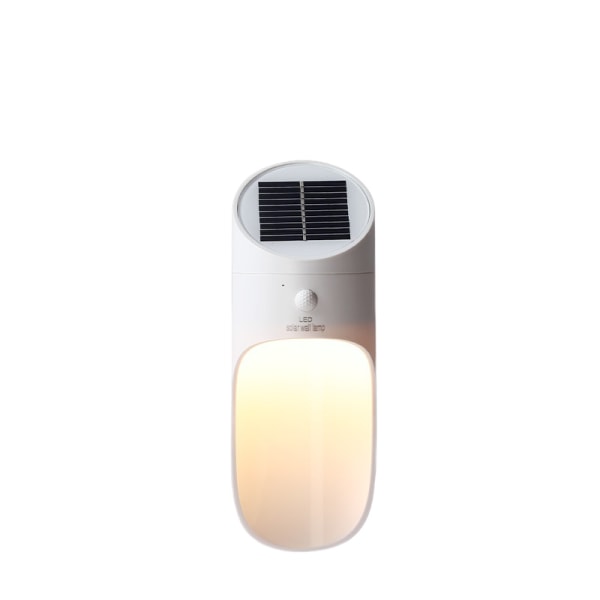 Udendørs solcellelys, udendørs væglamper, vandtætte LED-havelys, altanlys med kropssensor (hvidt lys)