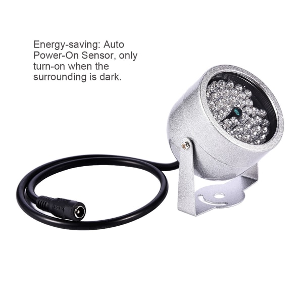 48 LED IR-strålkastare, vattentät infraröd nattvisionsljus för säkerhetsövervakningskamera