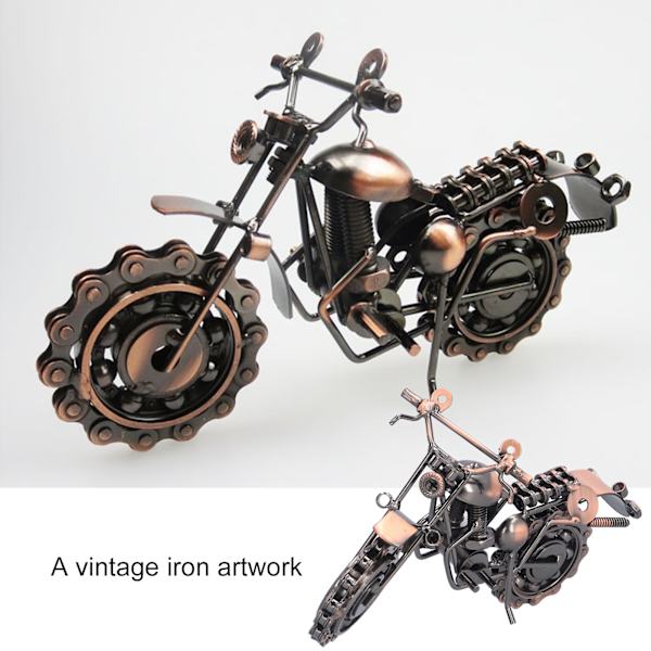 Motorcykelprydnad i brons, retro stil, järnkonstverk, små storlekar, däckmodeller för hemmaklubb