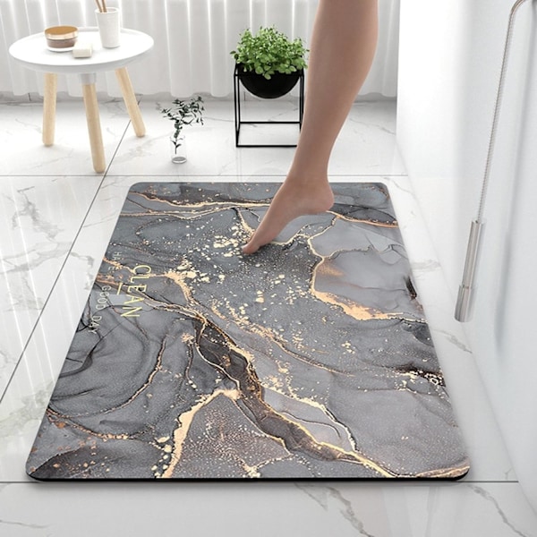 Badrumsmjuk diatoméjord absorberande golvmatta toalett toalettdörr snabbtorkande fotmatta entrédörrmatta halkskyddsmatta 40*60cm