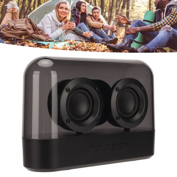 Bluetooth-högtalare Stereo Subwoofer Minneskort Uppspelning Transparent Bärbar Trådlös Högtalare med Färgglad LED-lampa