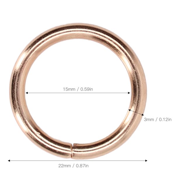 50 stk metallringer 15x3mm jernmateriale robust holdbar multifunksjonell utsøkt O-ringer metall Gold