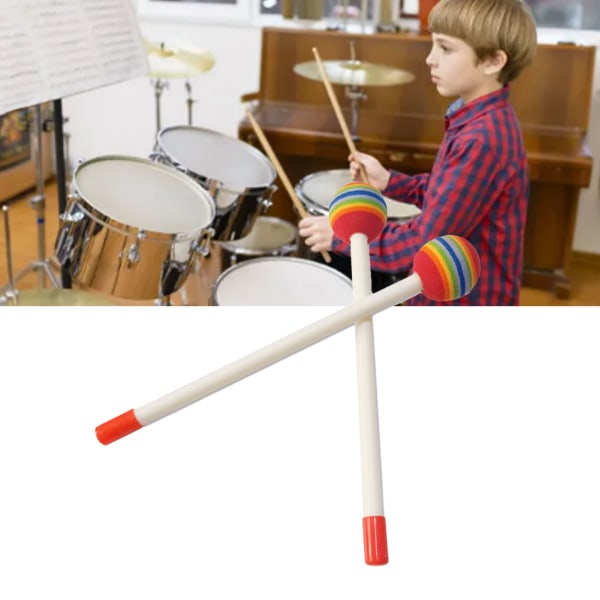 Børnetrommestikker Farverig slikkepind Rund trommestav Plasthåndslagstang til børn Musikinstrumenter Værktøj Farverig