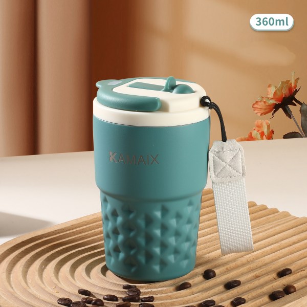 360 ml kaffekoppsrep rostfritt stål isoleringskopp utomhus bil kopp halm vatten kopp (lila)