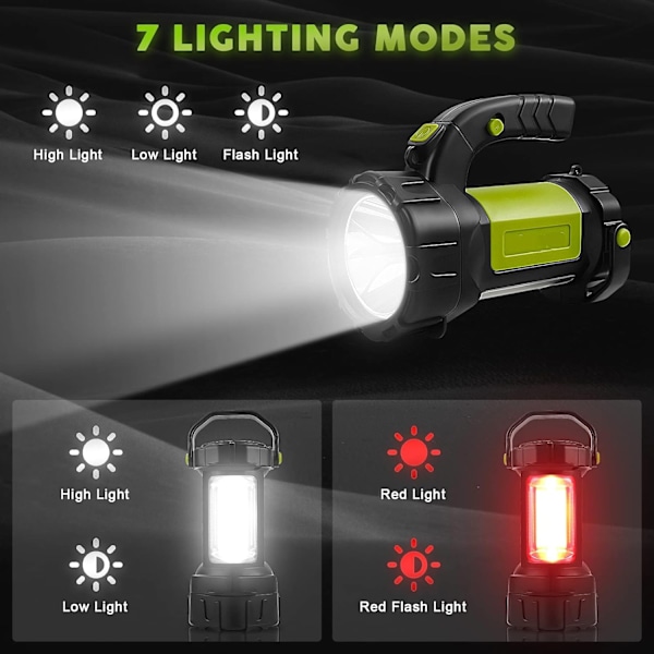 AlpsWolf Uppladdningsbar Campinglykta - 800LM LED, 3600mAh Batteri 2 - i - 1 Spotlight & Lykta för Nödsituationer Vandring & Strömavbrott green