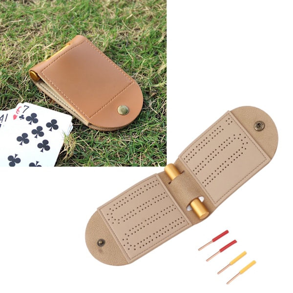 Resespel Track Game Board Bärbar Hopvikbar PU Läder Oändligt Kul Spjälsäng Spelbräda med 4 Pinne