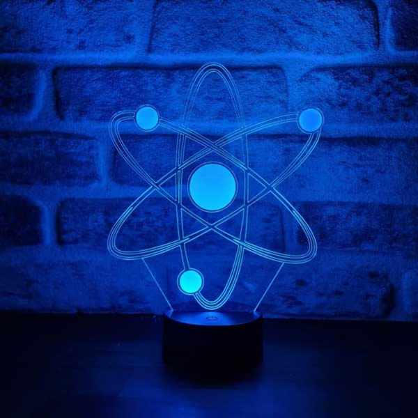 Science Chemist Atom 3D Illusion Nattlampa Akryl Ljus 3