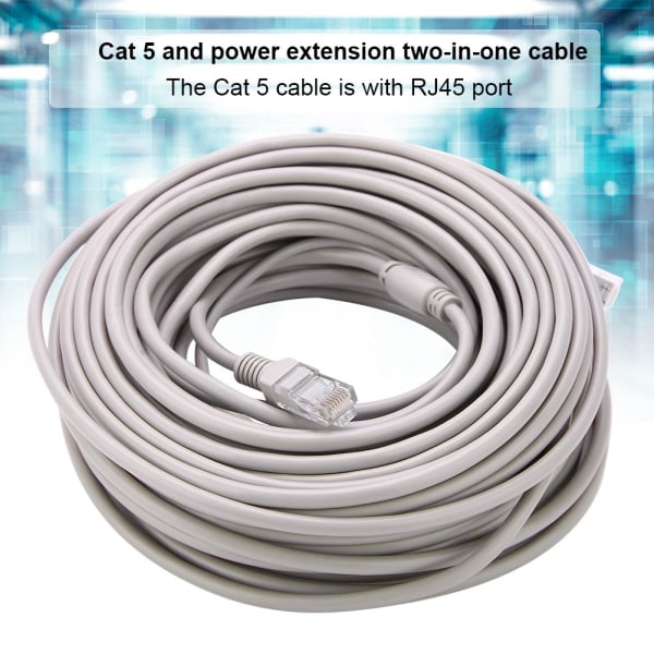 5M/10M/15M/20M RJ45+DC Ethernet CCTV-kabel for IP-kameraer NVR-system 10Mbps100Mbps (20M) Type 1