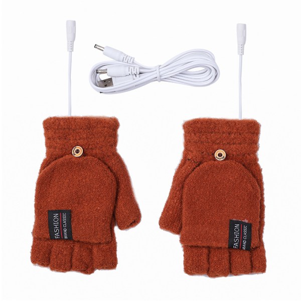 Håll dig varm och mysig hela vintern med USB värmehandskar för kvinnor och män!（kaffe）
