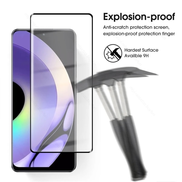 2 till 1 9D krökt skyddsglas för Realme 10 4G skärmskydd linsfilm av härdat glas