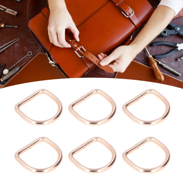 20 stk Metal D-ringe Holdbart jern Fadeless Farve Bred applikation Udsøgte D-ringe til DIY-håndtaske Rygsæk 3x20x20mm Golden