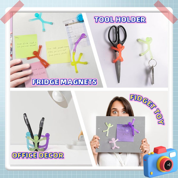 Jääkaappimagneetit Mies, 10 kpl Jääkaappimagneetteja aikuisille, hienot magneettiset ihmismagneetit jääkaappiin, värikkäät humanoidimagneettilelut 10pcs-transparent