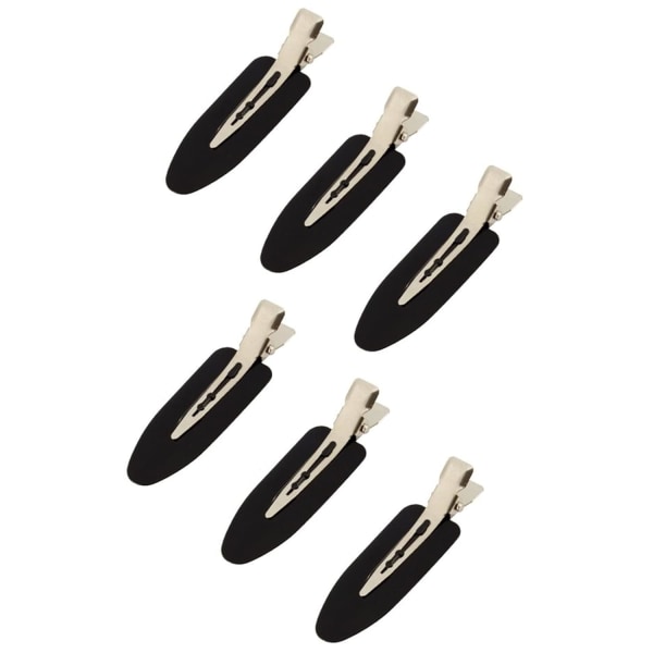 6 stk. hårklemmer, der ikke bøjer - Hårklemmer uden folder, styling, andekludklemmer, hårnåle uden buler Black(6pcs)