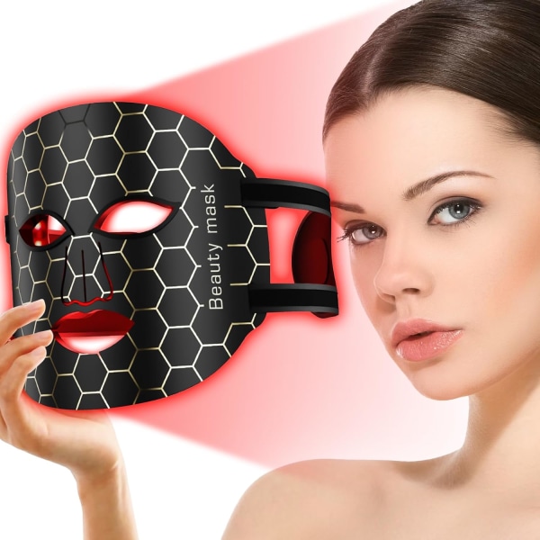 Rödljusterapi för ansikte, 7 färger Led ansiktsmask Ljusterapi, Rödljusterapimask för ansikte, LED-maskterapi Ansiktshudvård hemma och på resa
